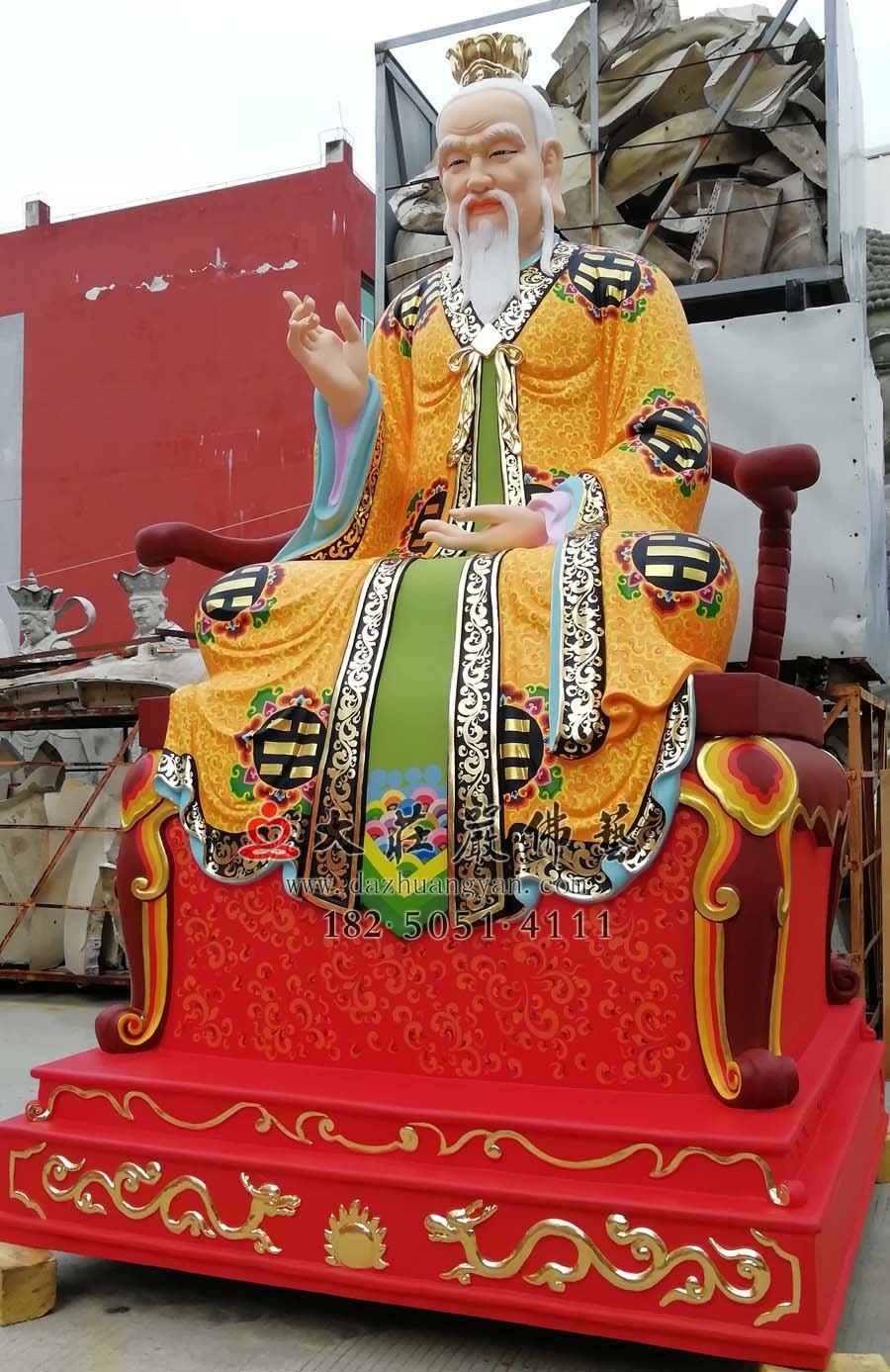 彩繪三清之道德天尊側(cè)面像